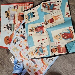 3 Tjmaxx Dog-Themed Cards Italian Food Eating Tote Storage Bags